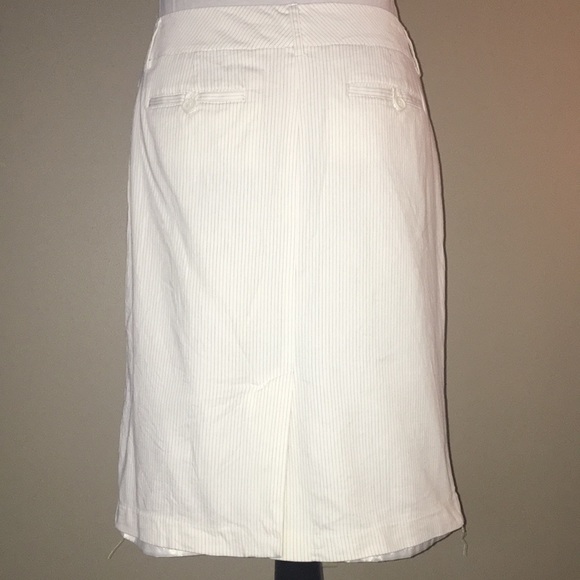 White/Brown Pin Stripe Skirt - Picture 4 of 8
